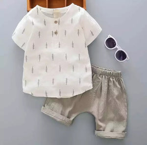 Grey Summer linen set