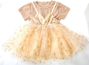 Occasional dress champagne color